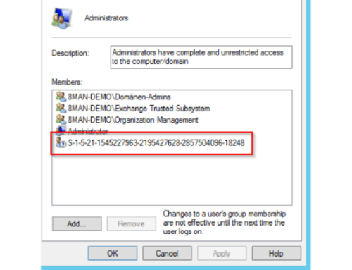 Unaufgelöste SIDs in lokalen Windows-Server-Gruppen, gibt es das wirklich?
