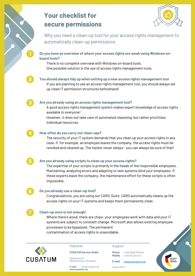 Checkliste für IT-Security